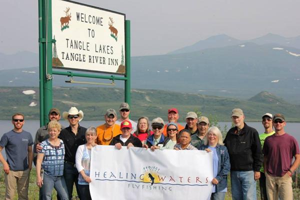 Project Healing Waters 2013 group in front of Tangle River Inn
